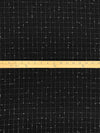 Black/White Wool/Polyester Flecked Windowpane Plaid Heavy Suiting/Light Coating - NY Designer - 60W