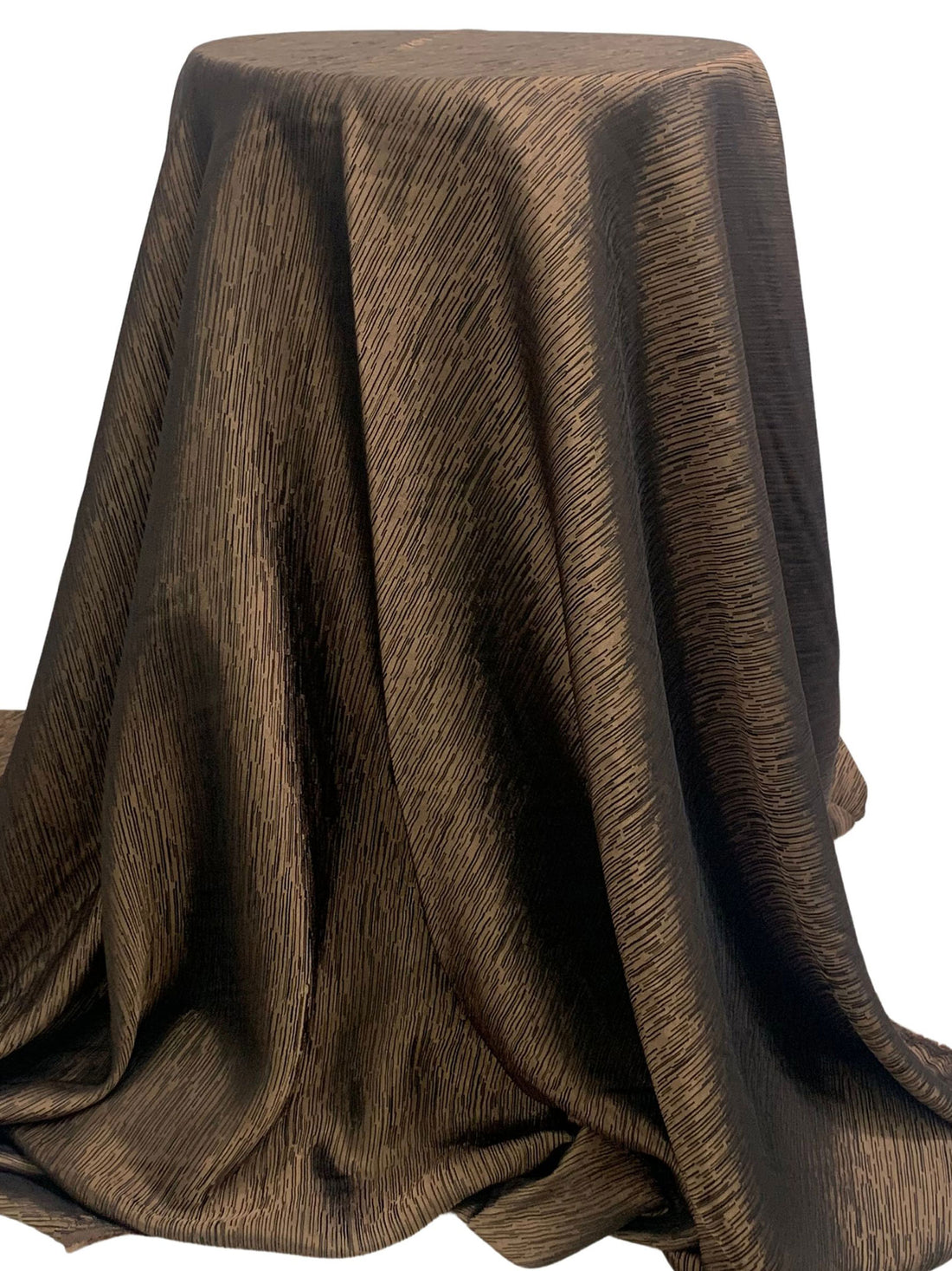 Raw Umber/Black Tencel/Polyester Diagonal Dash Weave Jacquard Satin 58W