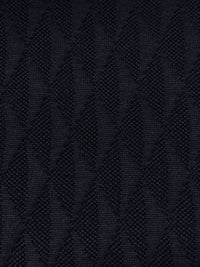 Navy Polyester/Lycra Geometric Textured Double Knit - NY Designer - 48W