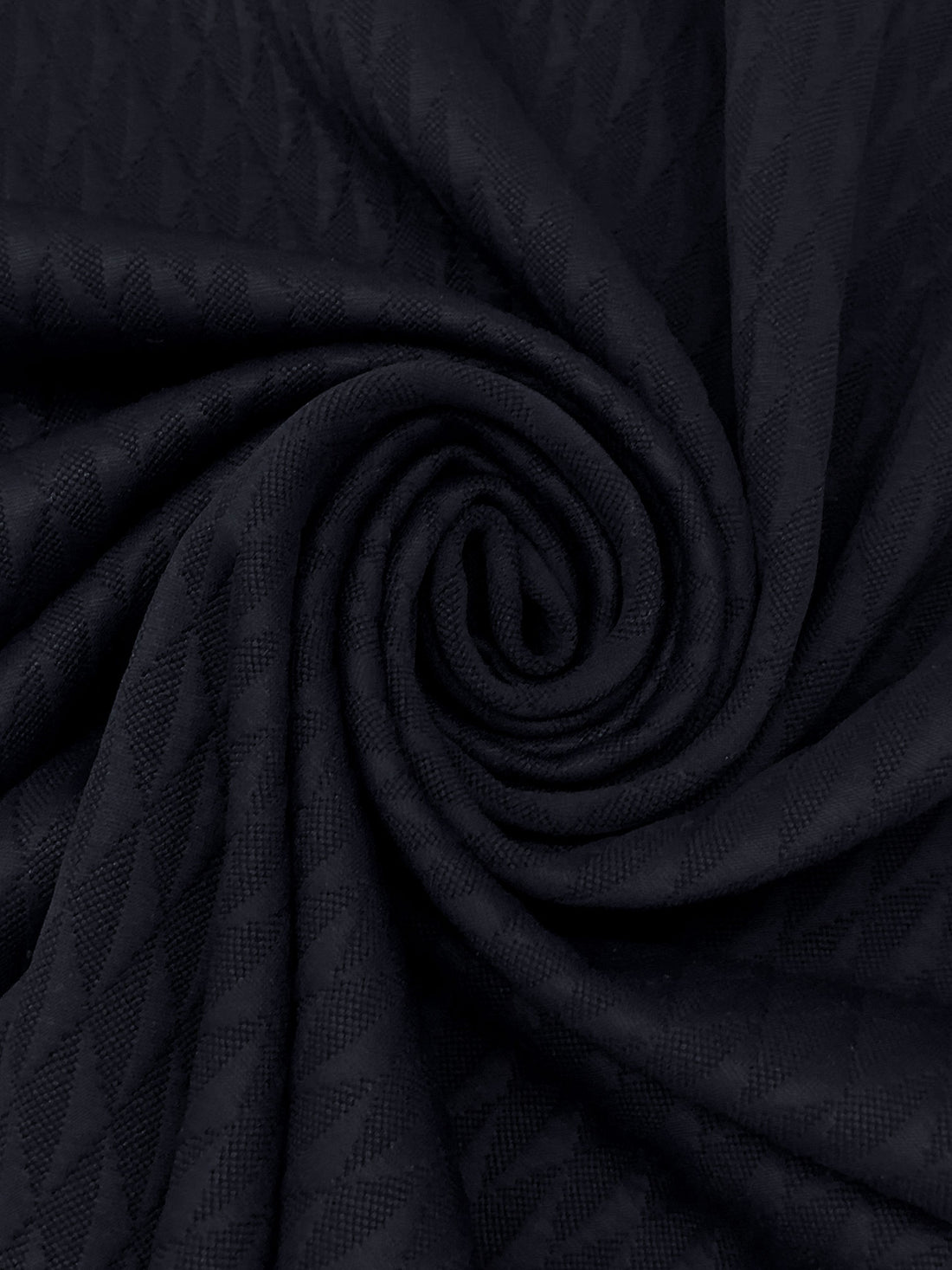 Navy Polyester/Lycra Geometric Textured Double Knit - NY Designer - 48W