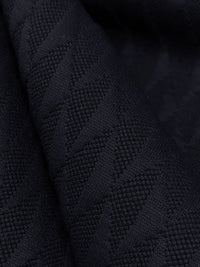 Navy Polyester/Lycra Geometric Textured Double Knit - NY Designer - 48W
