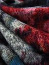 Dark Scarlet/Teal Blue/Iron/Multi Polyester/Lycra Abstract Floral Print Hacci Sweater Knit 54W
