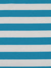 Bondi Blue/White Cotton/Lycra Horizontal Stripe Weave Interlock Knit 64W