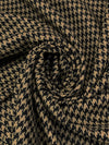 Camel/Black 100% Polyester Houndstooth Suiting 58W