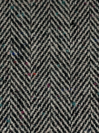 Light Gray/Black/Multi Polyester/Wool Tweed Herringbone Suiting 60W