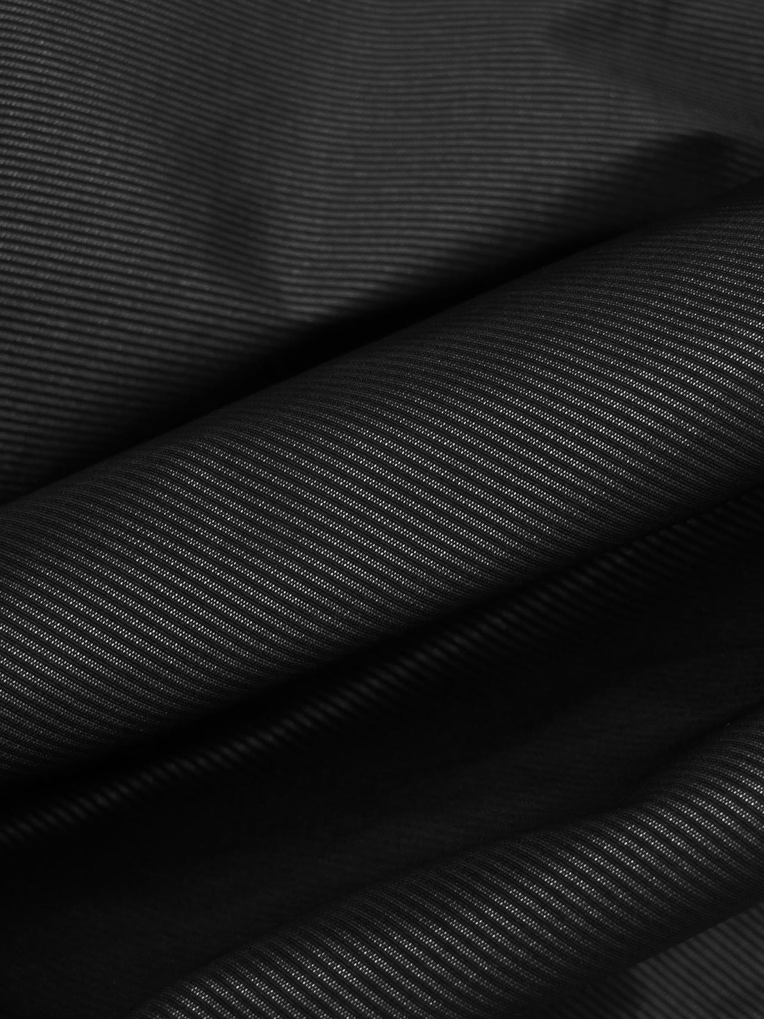 Black/Silver 100% Polyester Horizontal Stripe Weave Taffeta 60W