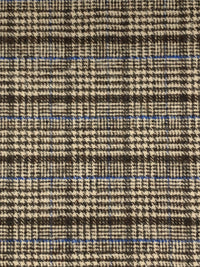 Deep Chocolate/Cyan Cobalt Blue/Soft Tan Polyester/Wool Glen Plaid Suiting 56W