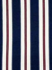 Navy/Burgundy/White Polyester/Lycra Vertical Stripe Print Double Brushed Knit 58W