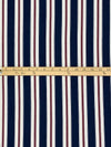 Navy/Burgundy/White Polyester/Lycra Vertical Stripe Print Double Brushed Knit 58W