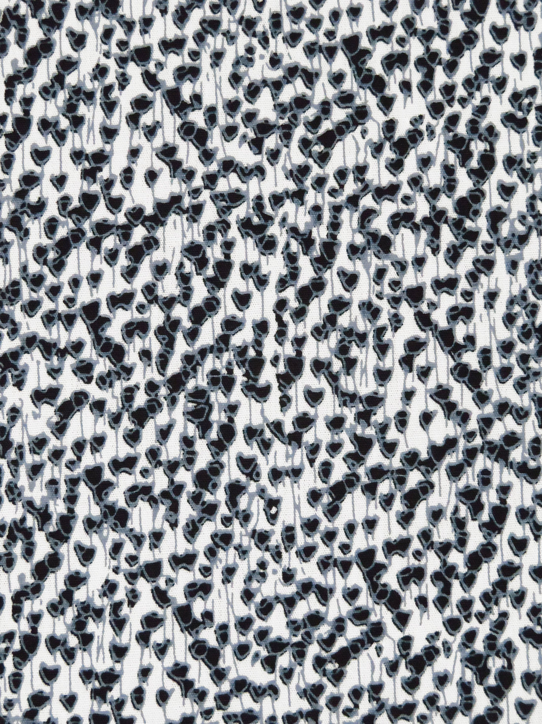 White/Seal Gray/Black 100% Cotton Small Abstract Floral Print Poplin Shirting - Robert Kaufman - 60W