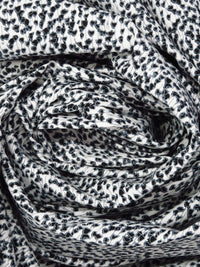 White/Seal Gray/Black 100% Cotton Small Abstract Floral Print Poplin Shirting - Robert Kaufman - 60W
