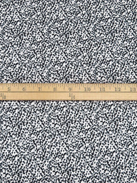 White/Seal Gray/Black 100% Cotton Small Abstract Floral Print Poplin Shirting - Robert Kaufman - 60W