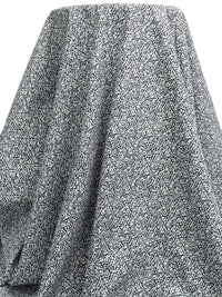 White/Seal Gray/Black 100% Cotton Small Abstract Floral Print Poplin Shirting - Robert Kaufman - 60W