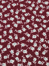 Burgundy/Bone/Aluminum Gray Polyester/Lycra Floral Print ITY Knit 56W