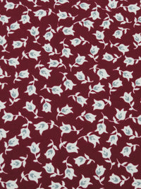 Burgundy/Bone/Aluminum Gray Polyester/Lycra Floral Print ITY Knit 56W