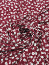 Burgundy/Bone/Aluminum Gray Polyester/Lycra Floral Print ITY Knit 56W