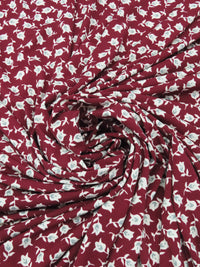 Burgundy/Bone/Aluminum Gray Polyester/Lycra Floral Print ITY Knit 56W