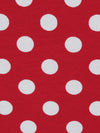 Cherry Red/White Cotton/Lycra Polka Dot print Jersey Knit 58W