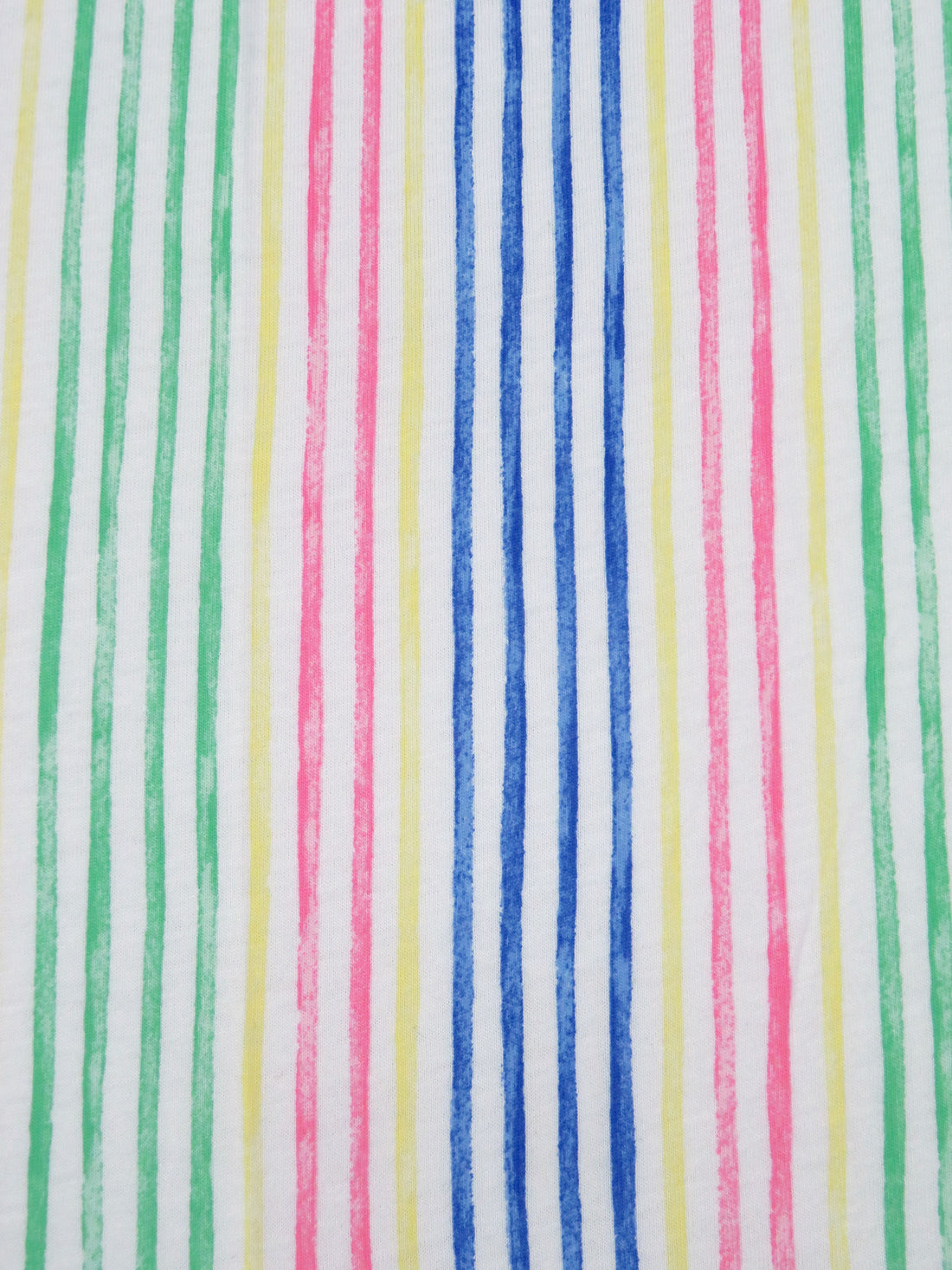 White/True Blue/Mountain Meadow/Multi 100% Cotton Vertical Stripe Print Jersey Knit 66W