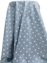 Light Steel Blue/White 100% Cotton Stars Print Classiques Chambray - Sevenberry By Robert Kaufman - 44W