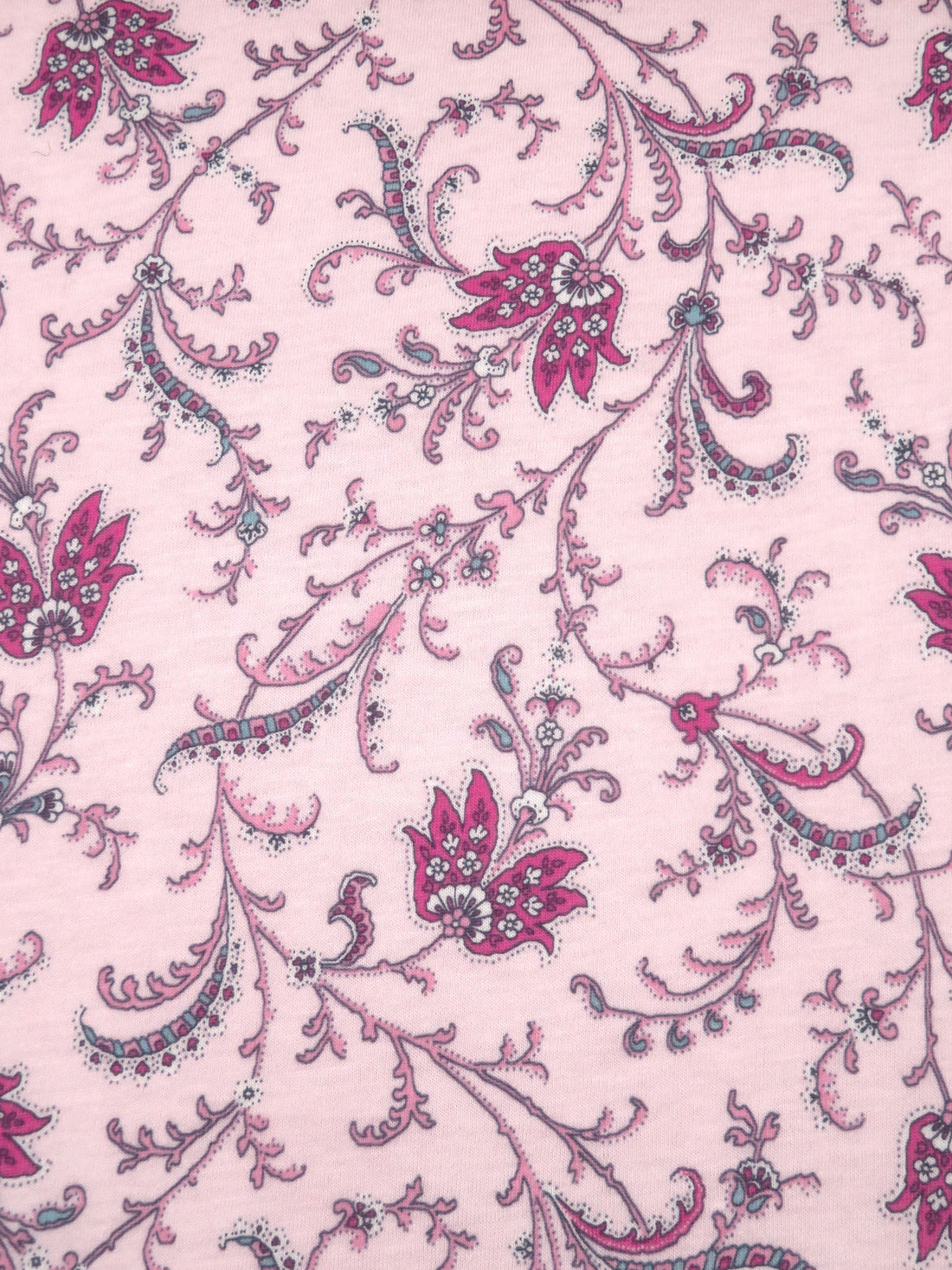 Mulberry Pink/Pastel Pink/White/Multi 100% Cotton Abstract Floral Print Jersey Knit 66W