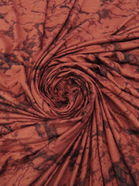 Terracotta Red/Dark Cedar Brown Polyester/Lycra Cracked Earth Print Double Brushed Knit 56W