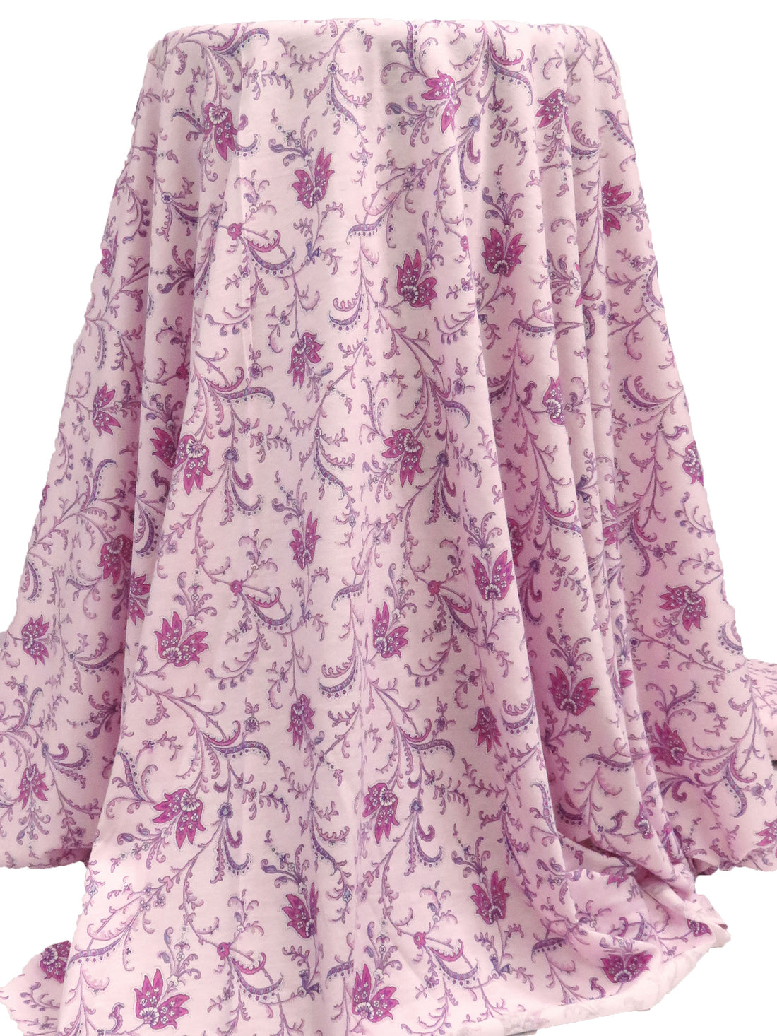 Mulberry Pink/Pastel Pink/White/Multi 100% Cotton Abstract Floral Print Jersey Knit 66W