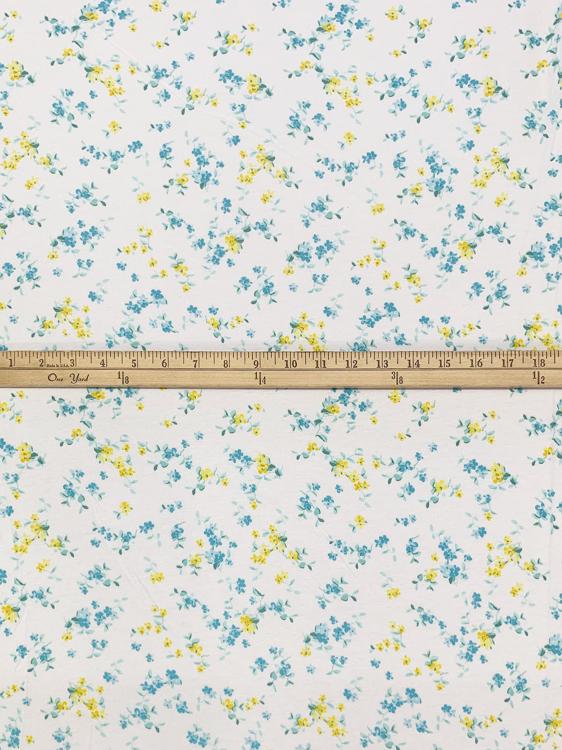 White/Canary/Pacific Sea/Multi 100% Cotton Floral Print Jersey Knit 64W