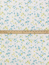 White/Canary/Pacific Sea/Multi 100% Cotton Floral Print Jersey Knit 64W