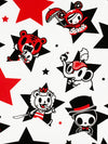 White/Red/Black Cotton/Lycra Circus Stars Print Jersey Knit - Tokidoki - 58W