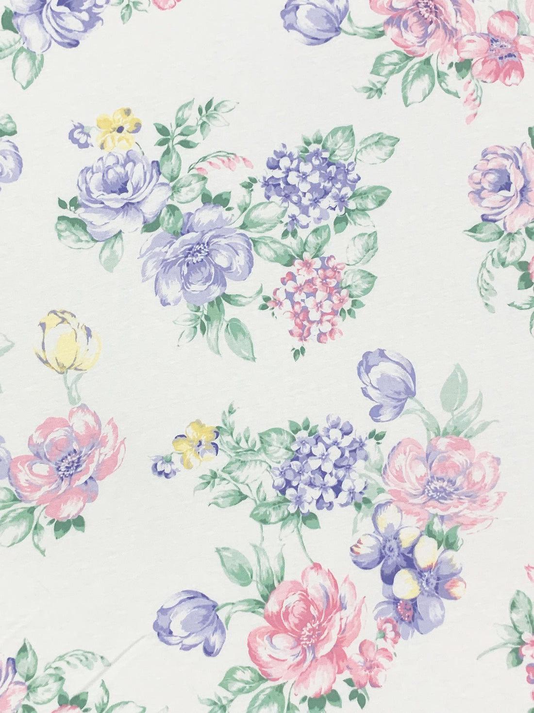 White/Soft Amethyst/Orchid Pink/Multi 100% Cotton Floral Print Jersey Knit 64W