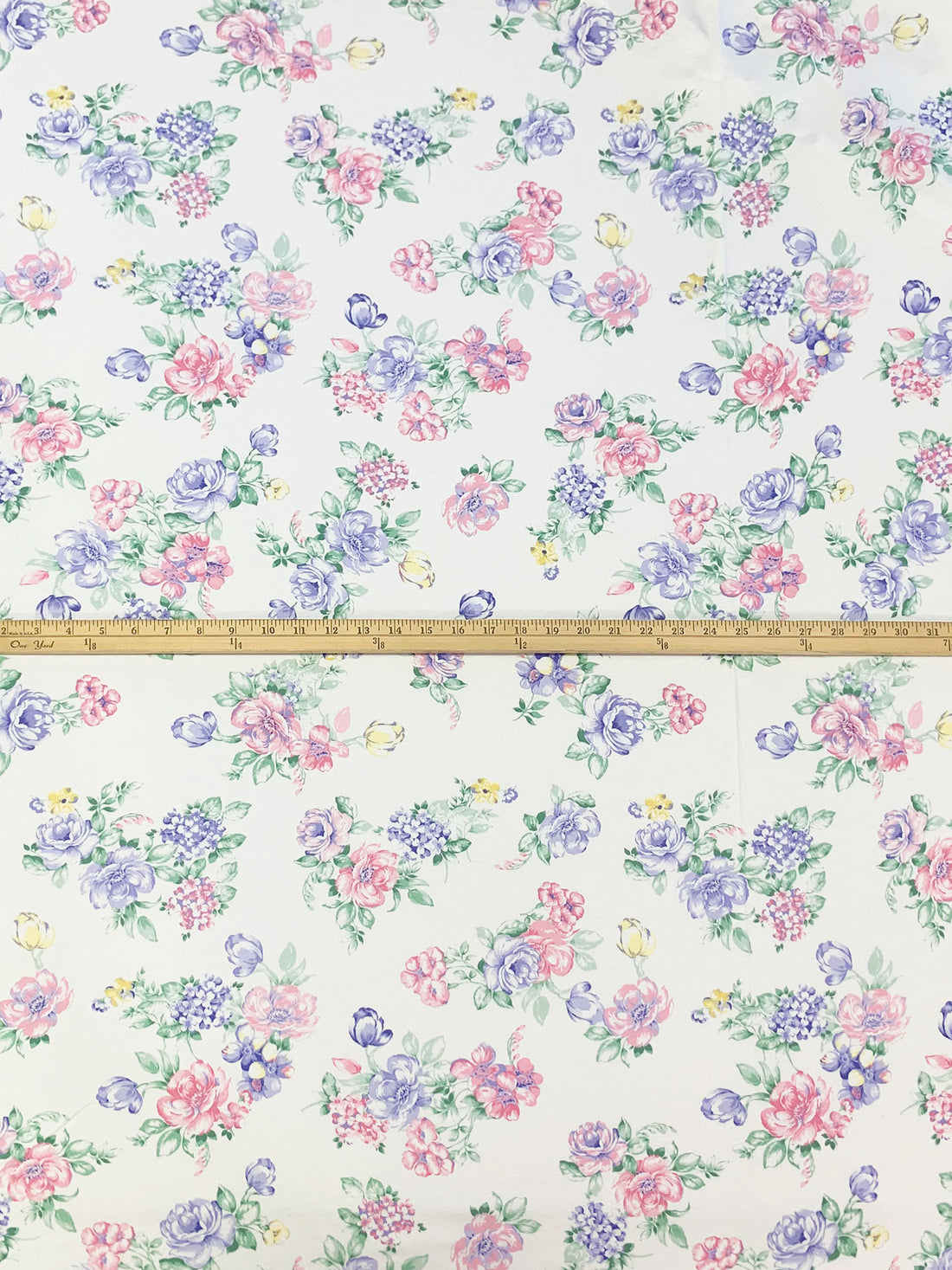 White/Soft Amethyst/Orchid Pink/Multi 100% Cotton Floral Print Jersey Knit 64W