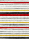 White/Red/Goldenrod Polyester/Lycra Horizontal Stripe Rib Knit 50W