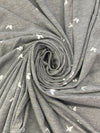 Heathered Gray/White Rayon/Lycra Mini Silhouette Butterflies Print Jersey Knit 56W