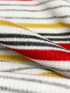 White/Red/Goldenrod Polyester/Lycra Horizontal Stripe Rib Knit 50W