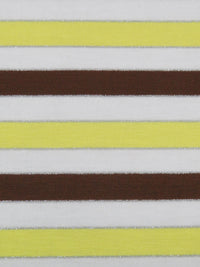 White/Lemon/Chocolate/Silver Polyester/Metallic/Lycra Horizontal Stripe Jersey Knit 58W