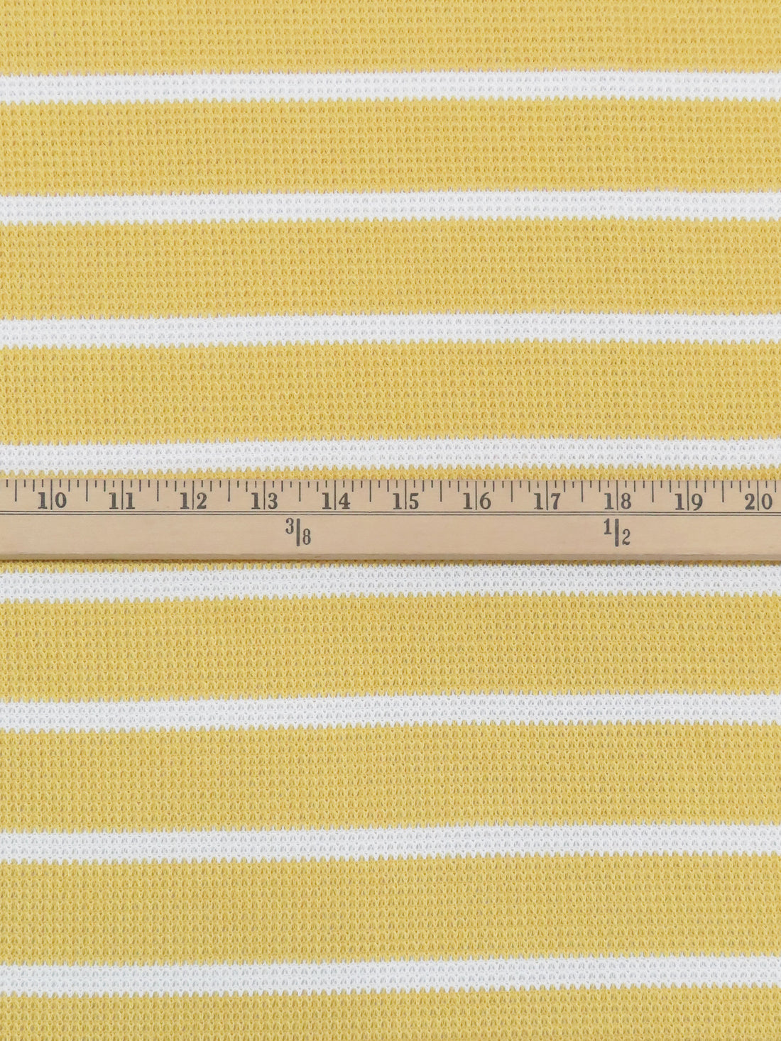 Fresh Pineapple/White 100% Polyester Horizontal Stripe Open Weave Thermal Knit 50W