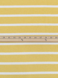 Fresh Pineapple/White 100% Polyester Horizontal Stripe Open Weave Thermal Knit 50W