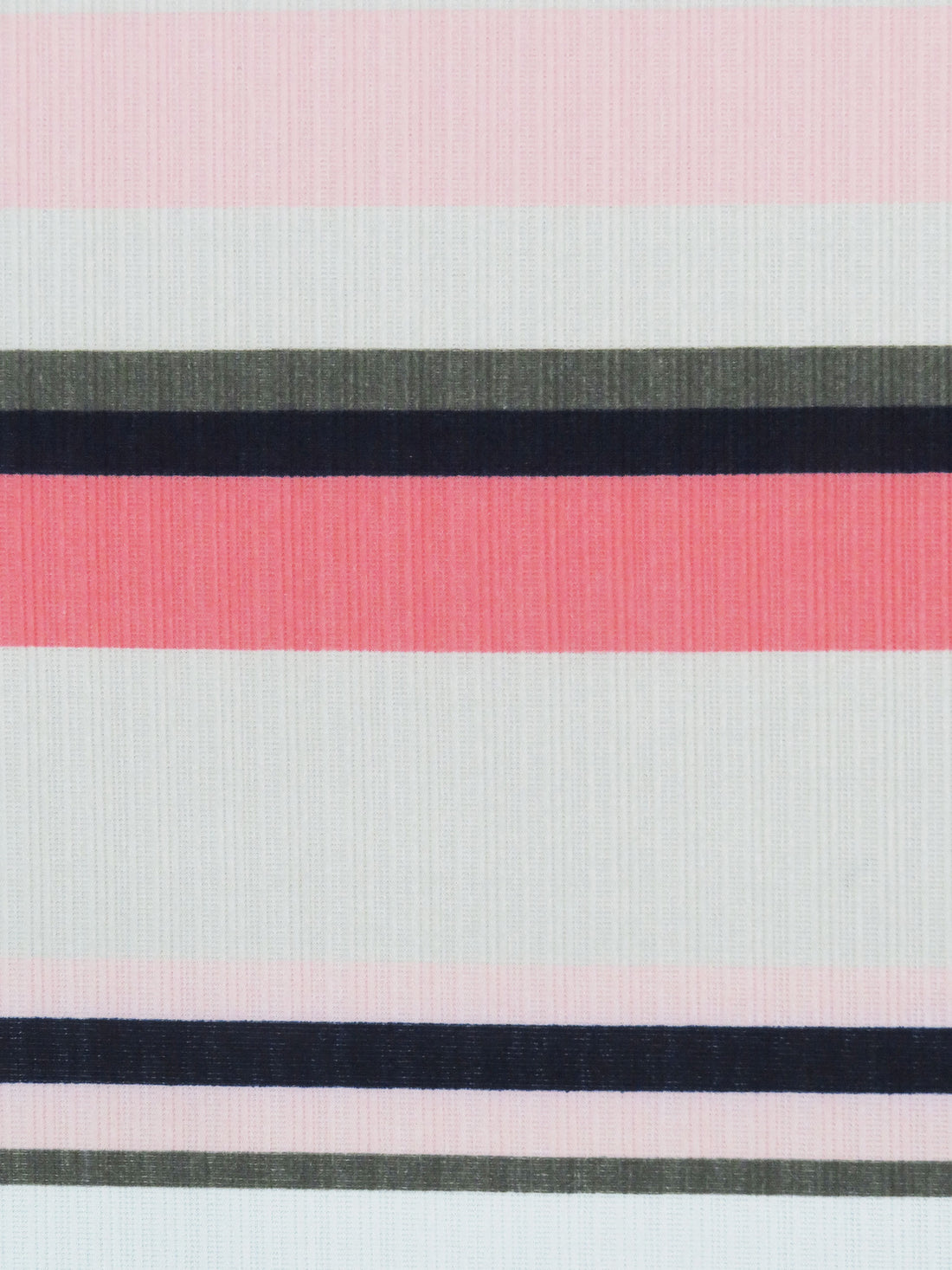 Stone/Bright Salmon/Rifle Green/Multi Polyester/Lycra Horizontal Stripe Print Multi Rib Knit 56W