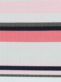 Stone/Bright Salmon/Rifle Green/Multi Polyester/Lycra Horizontal Stripe Print Multi Rib Knit 56W