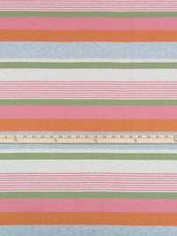 Geranium Pink/Oatmeal/Asparagus/Multi Rayon/Lycra Horizontal Stripe Jersey Knit 58W