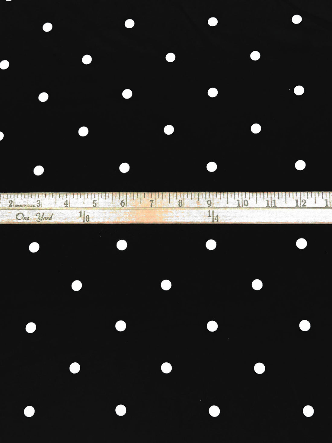 Black/White Polyester/Lycra Polka Dot Print Stretch Charmeuse 57W