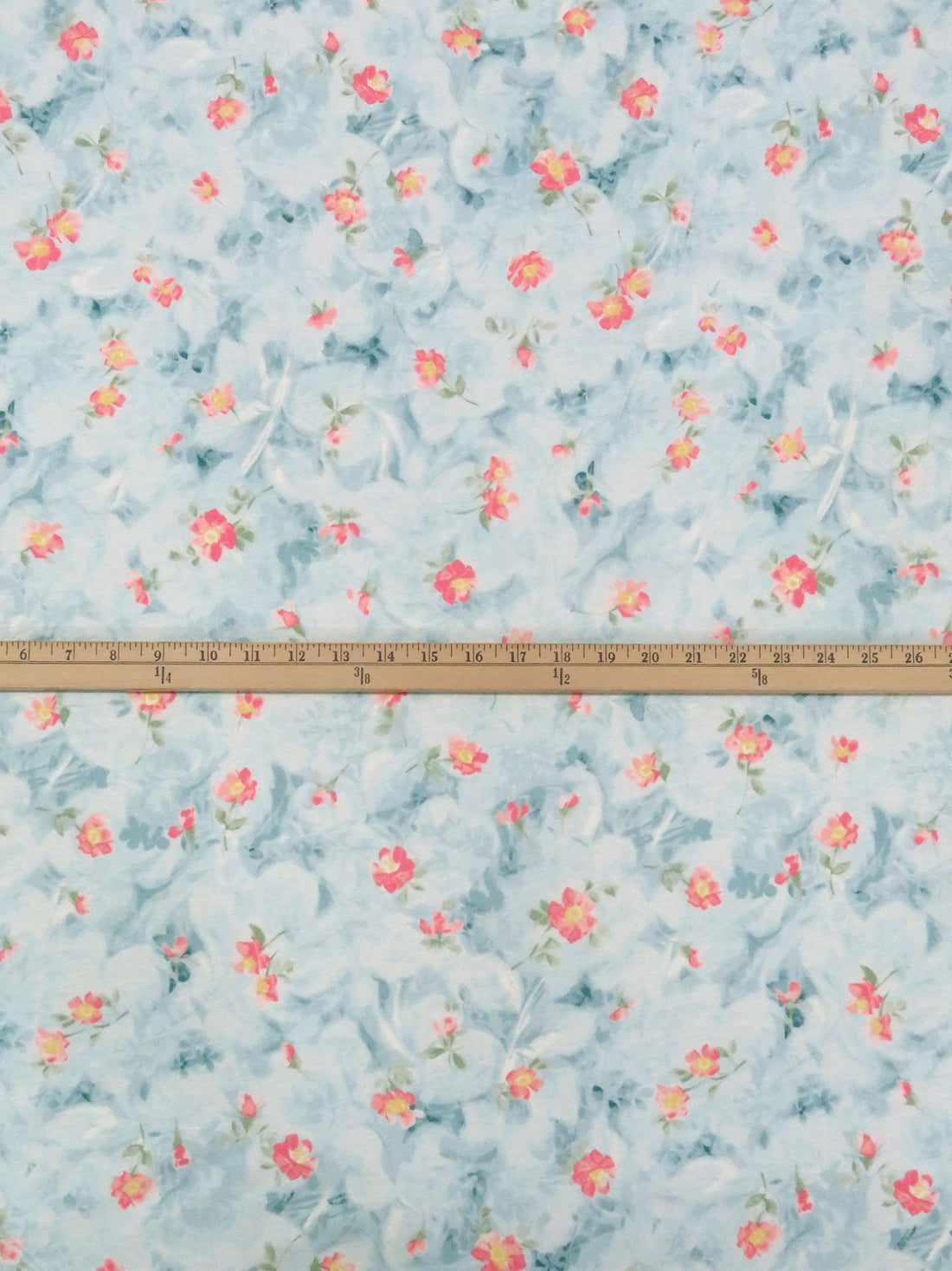 Sky Blue/Cherry Blossom Pink/Sage/Multi 100% Cotton Watercolor Floral Print Jersey Knit 66W