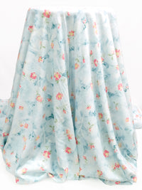 Sky Blue/Cherry Blossom Pink/Sage/Multi 100% Cotton Watercolor Floral Print Jersey Knit 66W