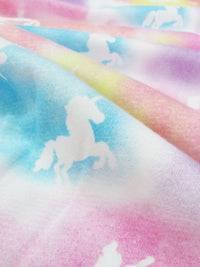 Sky Blue/Lemon/Taffy Pink/Multi 100% Cotton Unicorn Splotches Print Interlock Knit 62W