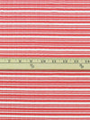 Muted Strawberry Red/White Polyester/Lycra Horizontal Stripe Rib Knit 48W