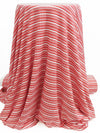 Muted Strawberry Red/White Polyester/Lycra Horizontal Stripe Rib Knit 48W