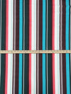 Evergreen/White Chocolate/Cerulean/Multi Polyester/Lycra Vertical Stripe Print Double Brushed Knit 60W