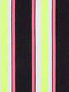 Black/Electric Lime/Highlighter Pink/White Polyester/Lycra Vertical Stripe Print Double Brushed Knit 56W