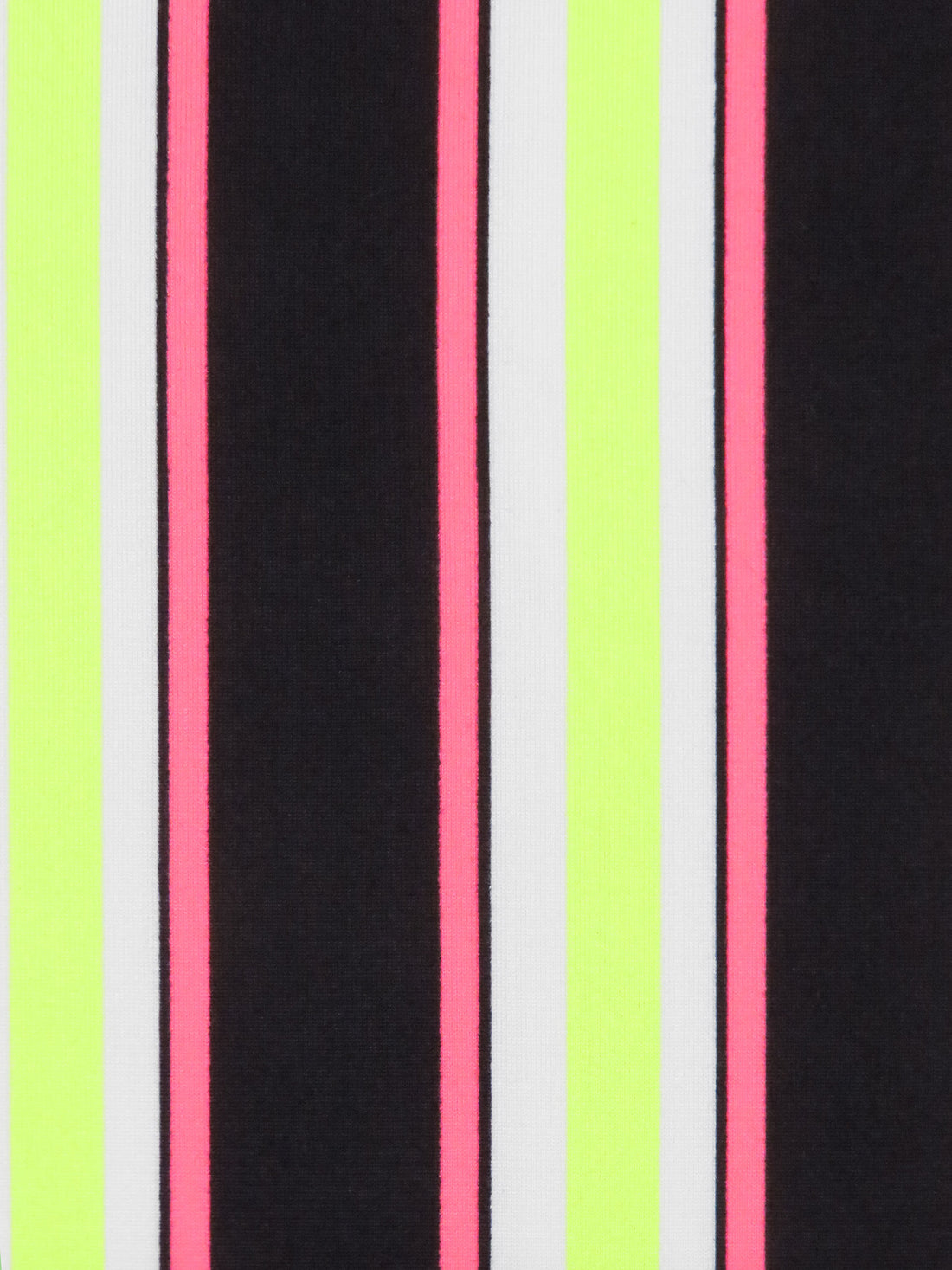 Black/Electric Lime/Highlighter Pink/White Polyester/Lycra Vertical Stripe Print Double Brushed Knit 56W